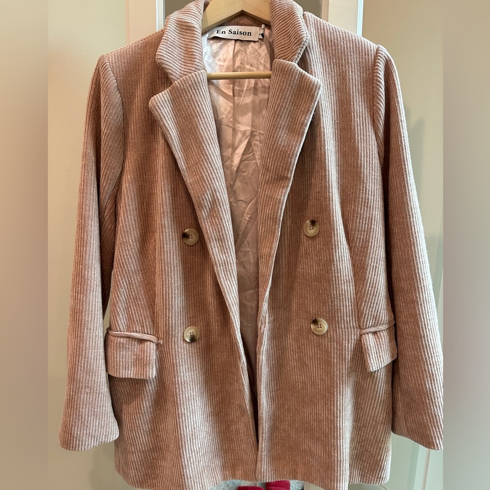 Beautiful Pink Corduroy Women’s Jacket in Size S (but fits like a L)